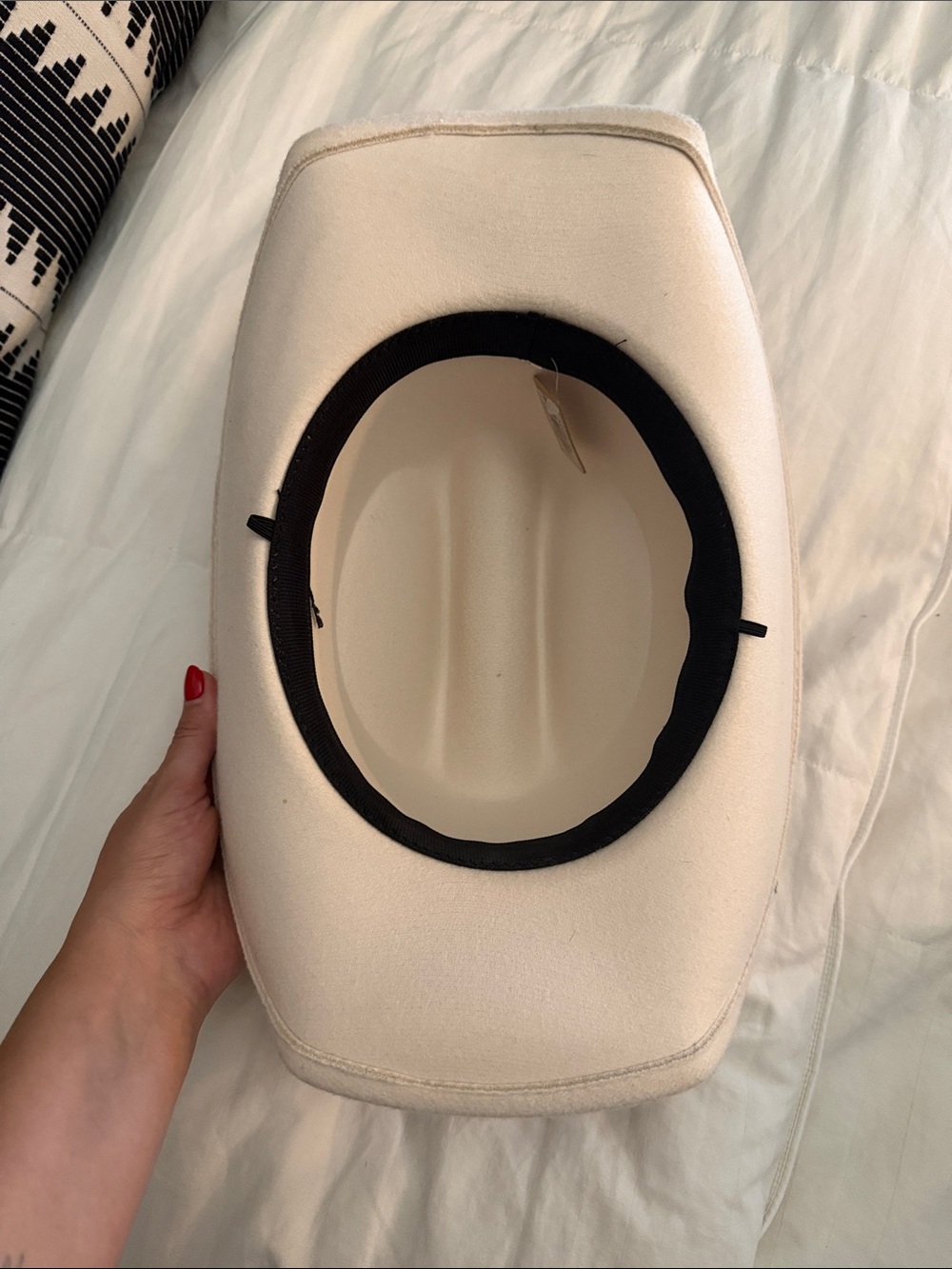 Cream Western Felt Cowboy Hat with Decorative Conchos - Picture 2 of 3